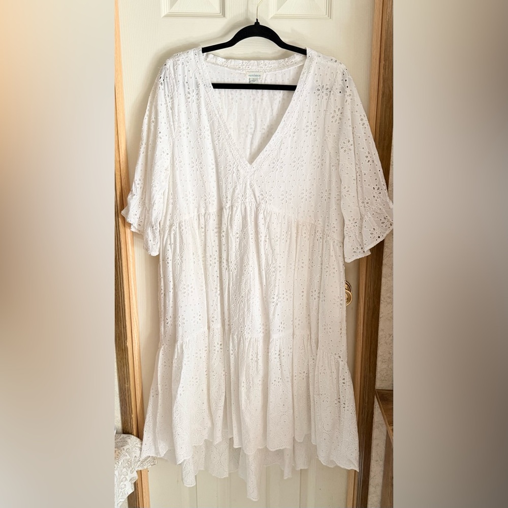 Sundance White Eyelet Tunic Top